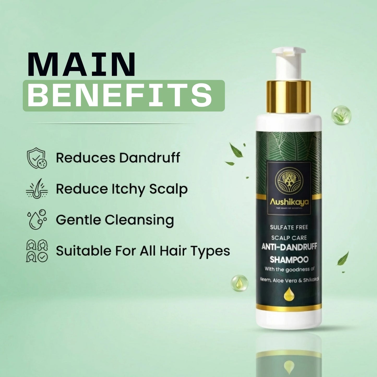 Anti Dandruff Shampoo | Ayurvedic Anti Dandruff with Neem Amla Shikakai Reetha | Natural Herbal Shampoo for Men and Women | 100ml