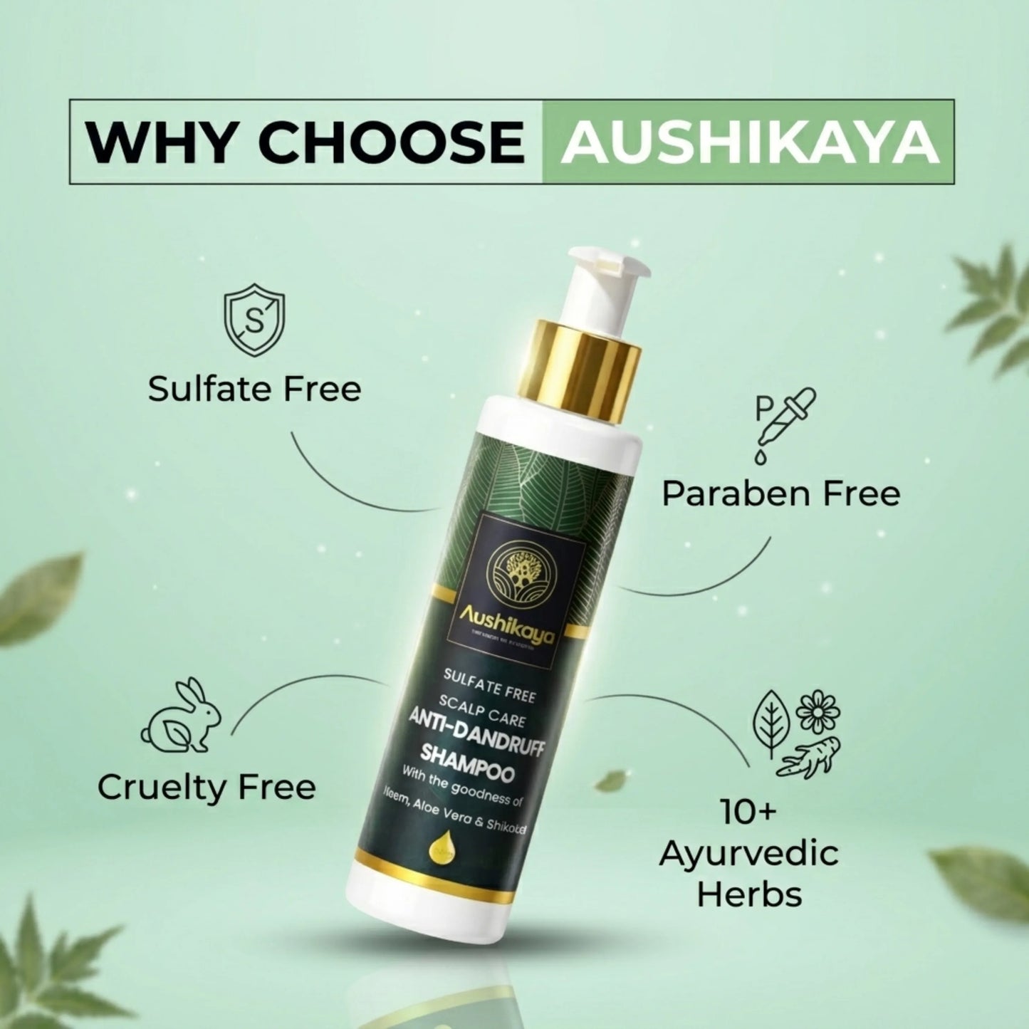 Anti Dandruff Shampoo | Ayurvedic Anti Dandruff with Neem Amla Shikakai Reetha | Natural Herbal Shampoo for Men and Women | 100ml