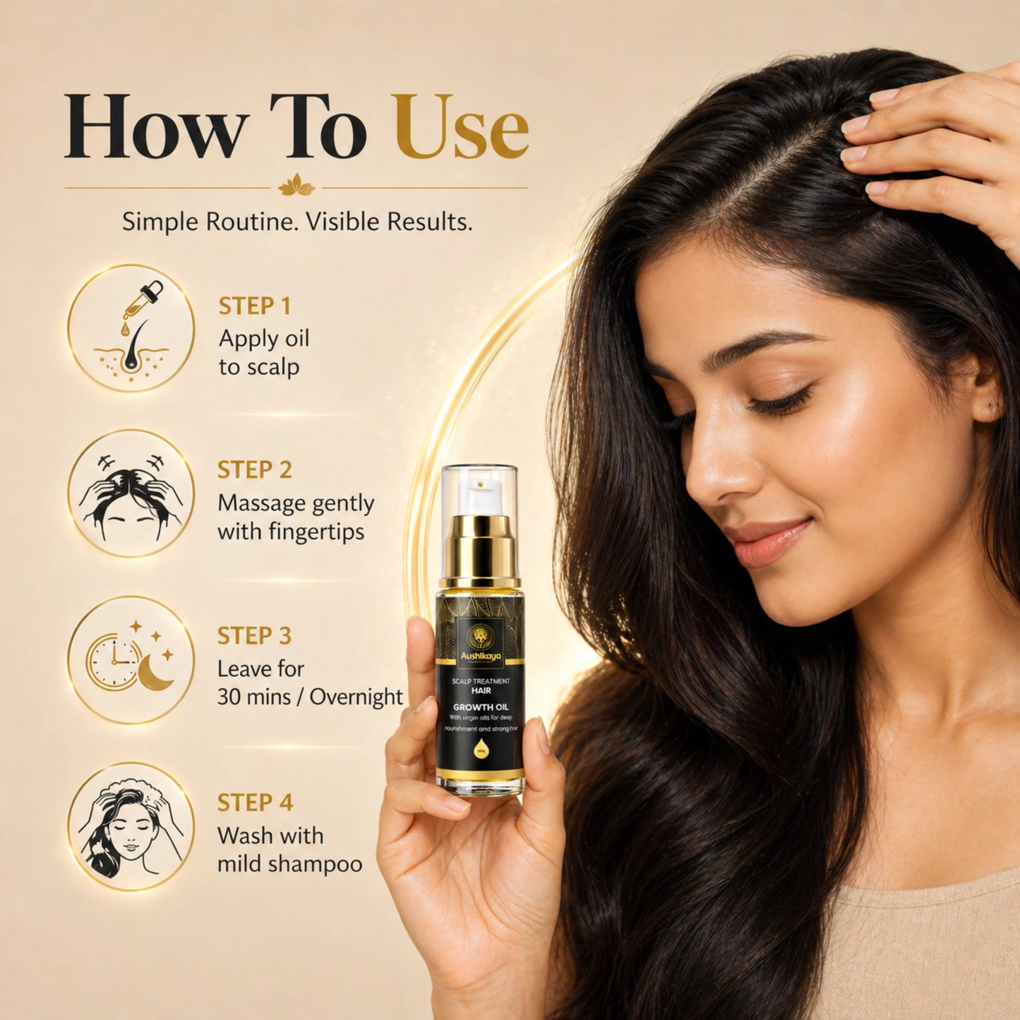 Hair Growth Oil for Men & Women | Ayurvedic Scalp Treatment Oil with Virgin Oils | Reduces Hair Fall, Boosts Hair Growth & Strength | Non-Sticky | 30ml